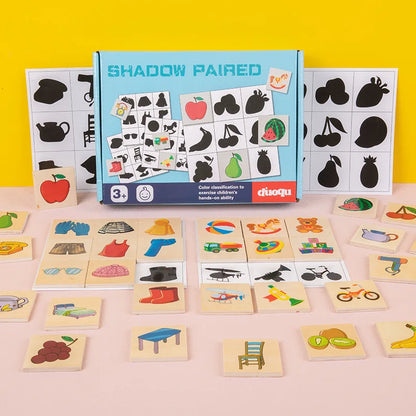 Early education Montessori teaching aids shadow matching games mental training cognitive puzzles wooden toys