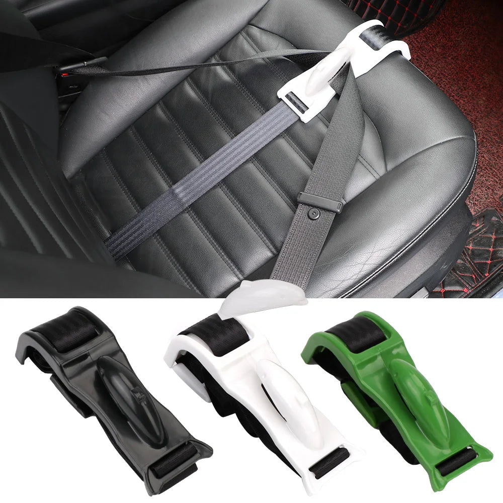 Pregnant woman wearing a maternity car seat safety belt with extender, providing secure comfort for expectant moms and unborn babies.