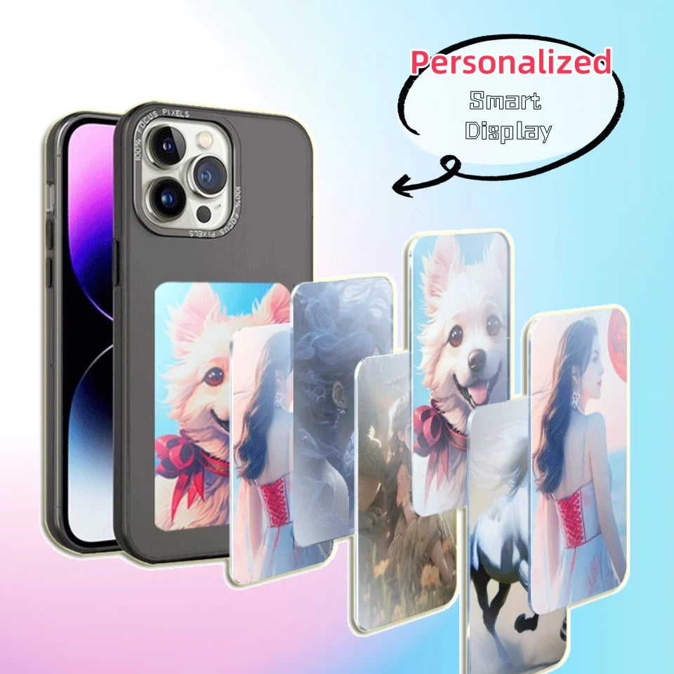X With Love E-Ink screen phone case with unlimited screen projection, personalized design, luxury phone cover, battery-free.