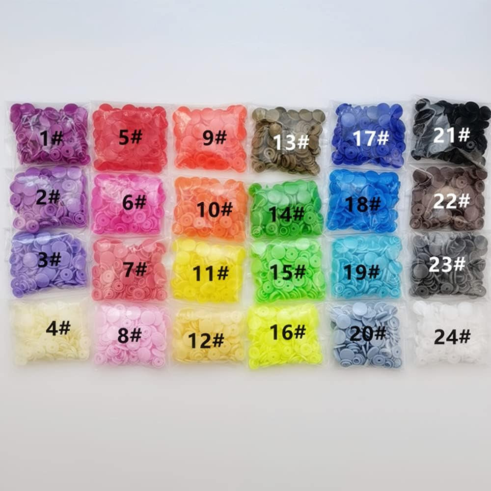 Light purple T5 resin plastic snap buttons for clothing, DIY press fasteners in a set of 20 from X With Love.