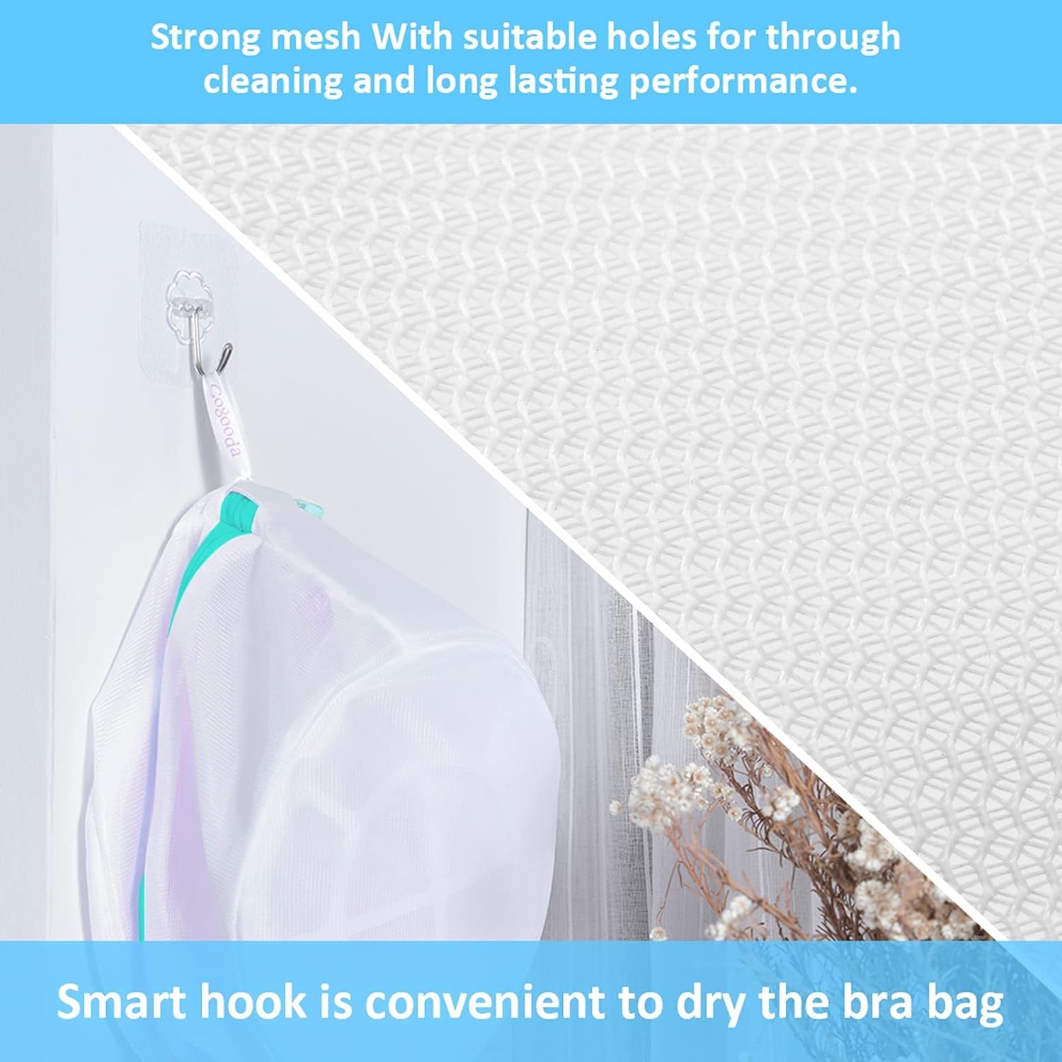 Set of four durable mesh laundry bags for delicates, lingerie, and travel storage, measuring 6.5 x 8 inches.