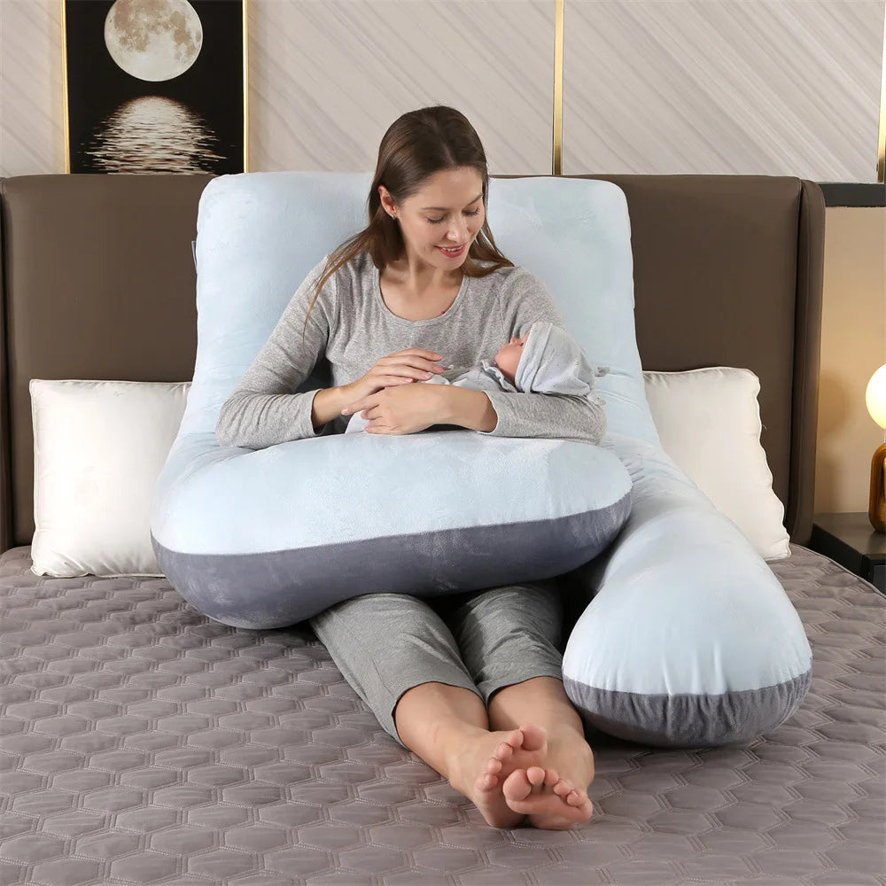 Cotton pregnancy pillow for women, maternity and breastfeeding cushion, supportive nursing pillow, soft and comfortable for pregnancy care