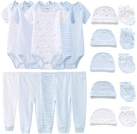 Unisex baby layette essentials gift set with 19 pieces including clothing and accessories for newborns, by My Store.