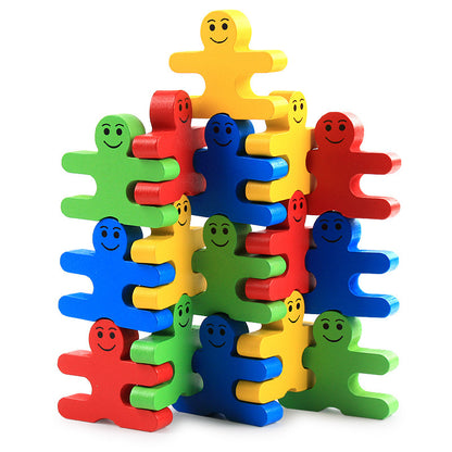 Cartoon Balance Villain Building Blocks Stacking Music Creative Wooden Children's Educational Wooden Kindergarten Early Education Toys