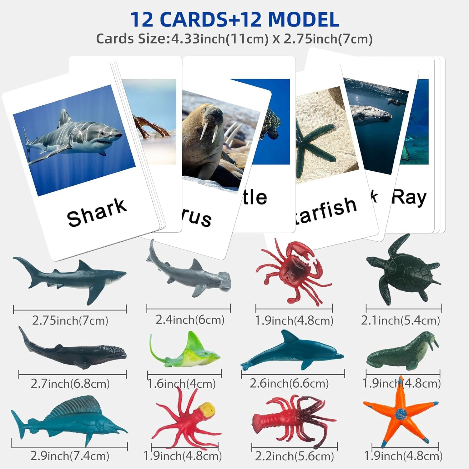 Marine animal matching cards from X With Love Montessori animal match game for toddlers and preschool educational learning toys.