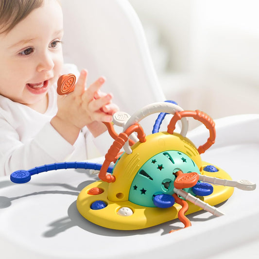 X With Love high chair toys with suction cup for babies, sensory silicone activity toys to develop fine motor skills for infants.