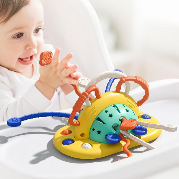 X With Love high chair toys with suction cup for babies, sensory silicone activity toys to develop fine motor skills for infants.