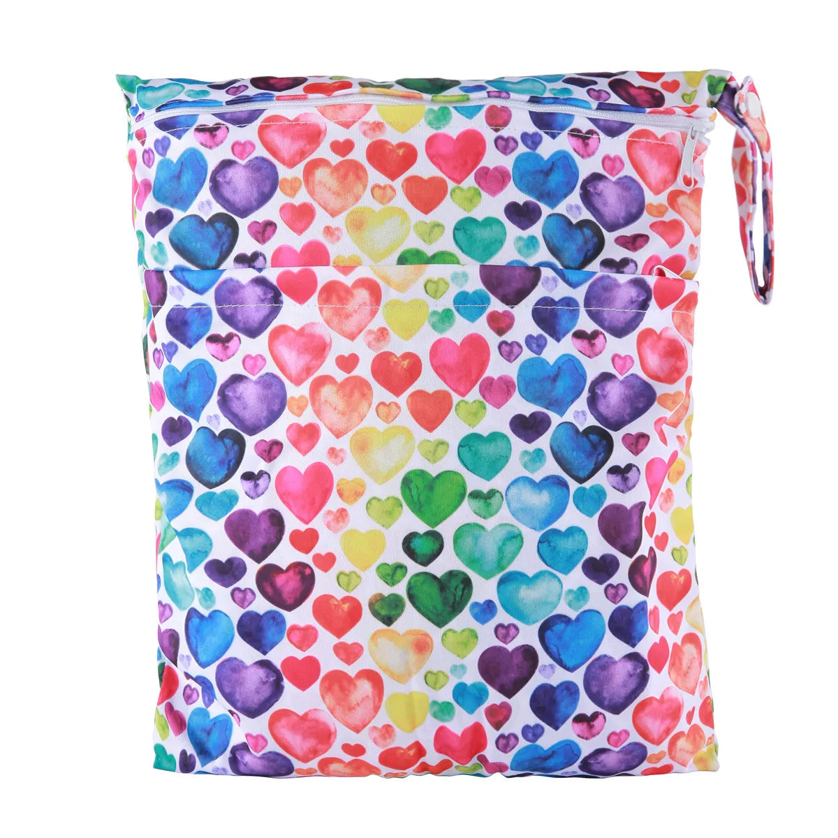 X With Love waterproof wet dry bag with two zippers, reusable diaper storage bag, 36cm x 29cm for baby nappies and accessories.