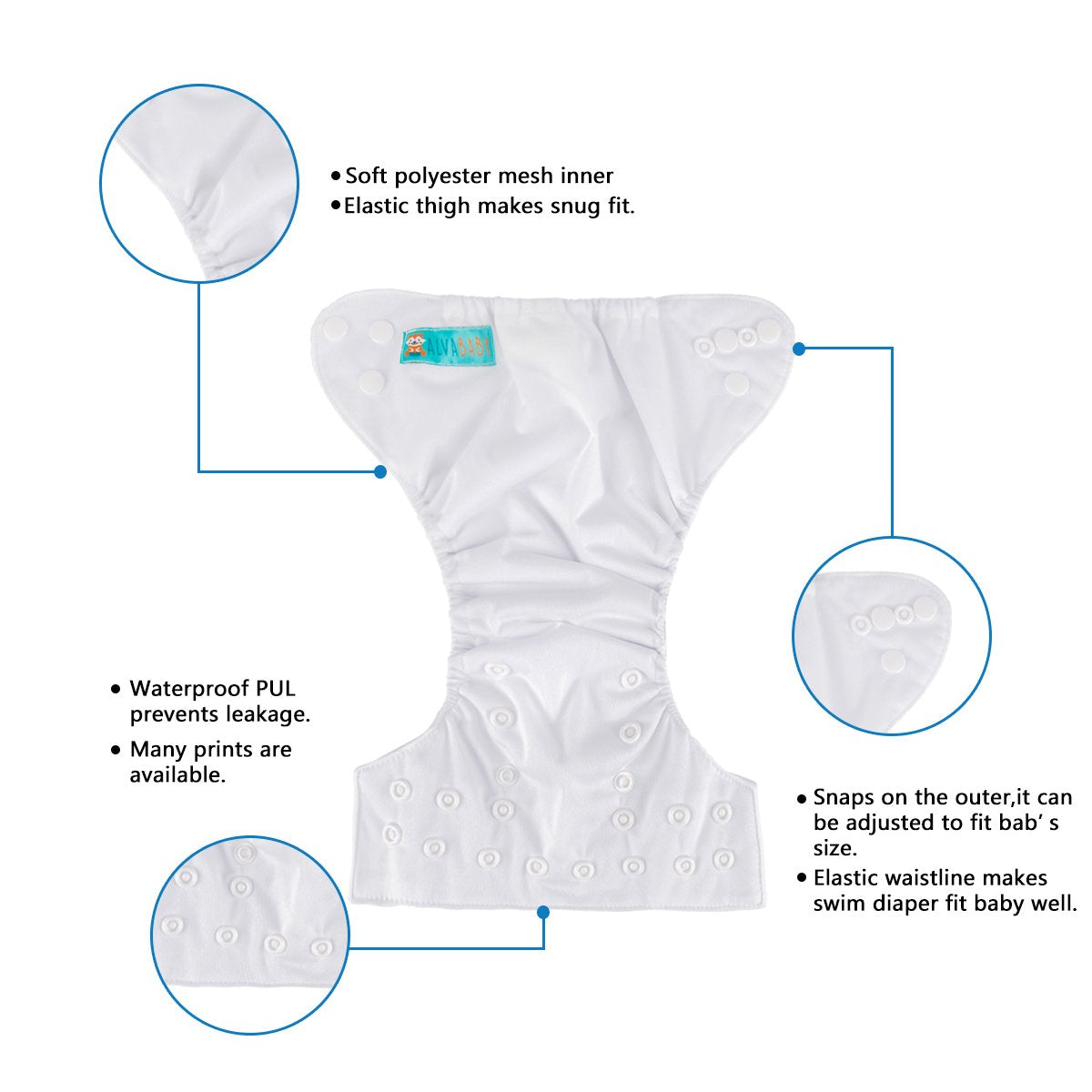 Set of 6 X With Love newborn cloth pocket diapers with 12 inserts for babies under 12 pounds, showing soft fabric and adjustable closures.
