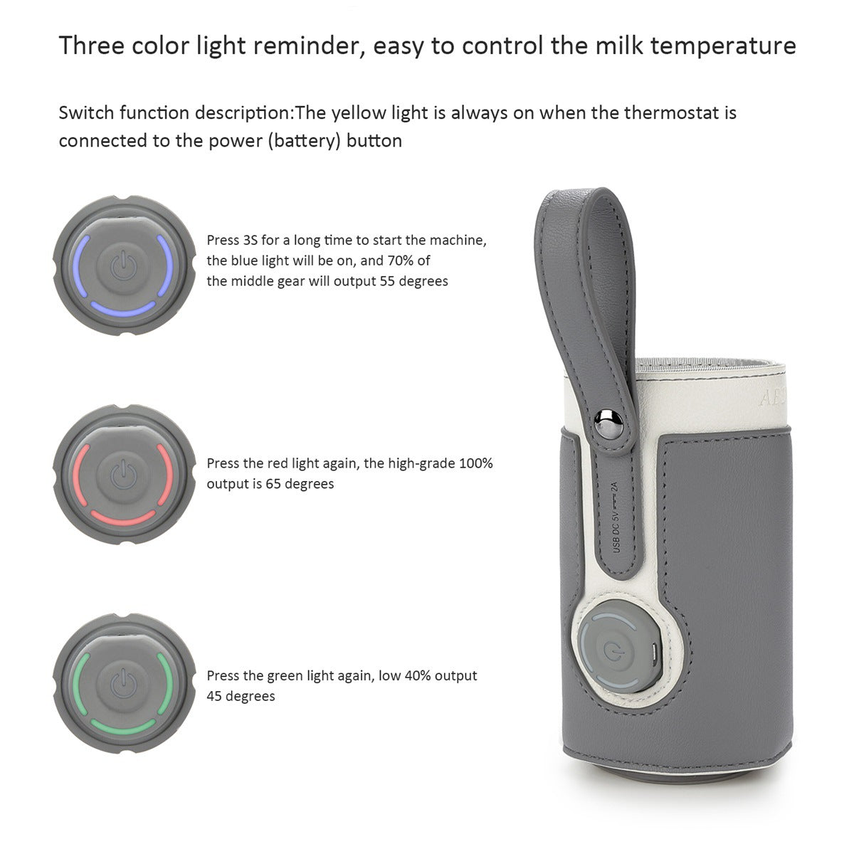 Baby Bottle Warmer Milk Heating Keeper with Constant Temperature Warming for Breastfeeding Night Feeding Daily Use Travel