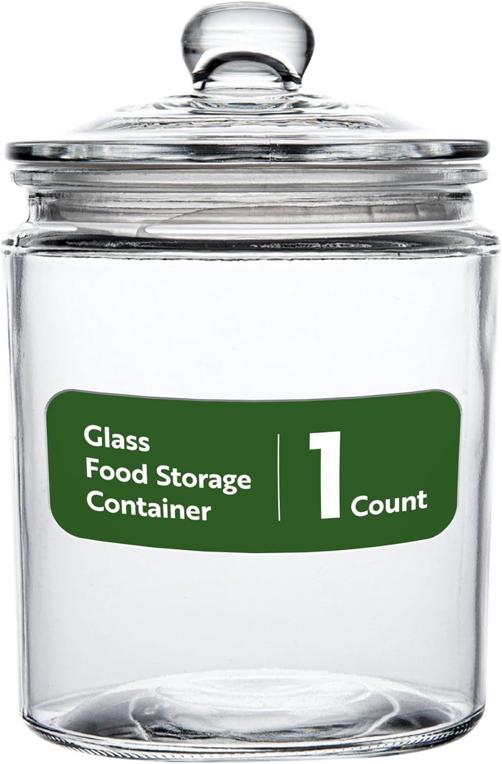 Vetri 0.5-gallon clear glass storage jar with wide opening, airtight lid, knob handle, ideal for cookies, candy, or kitchen storage