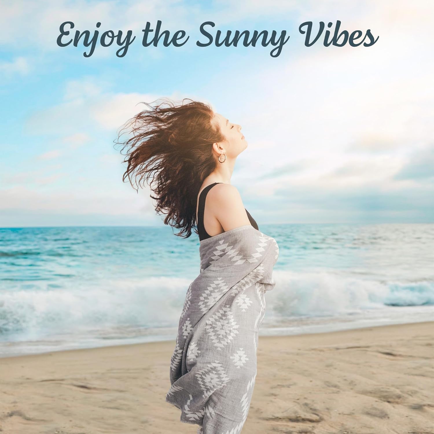 Dark grey Turkish beach towel by My Store, 35x67 inches, lightweight, quick-dry, 100% cotton, sand-free vintage style.