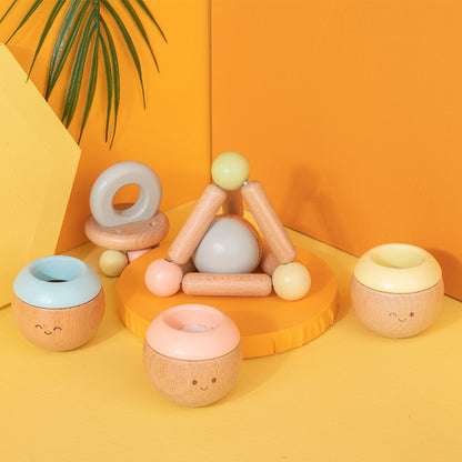 Wooden Toys Sensory Touch Toys Soothe Baby Early Education Puzzle Exercise Grasping Perception Touch Parent-Child Toys