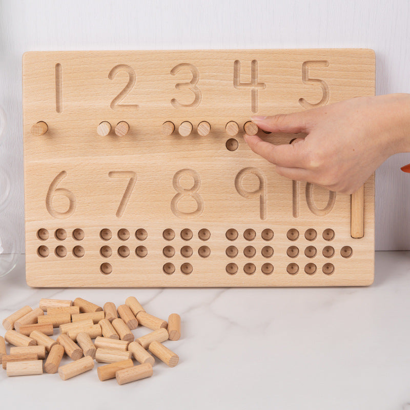 Montessori Early Education Teaching Logarithmic Board Practice Children's Educational Reading Building Blocks Description Pen Blind Writing Board Toys