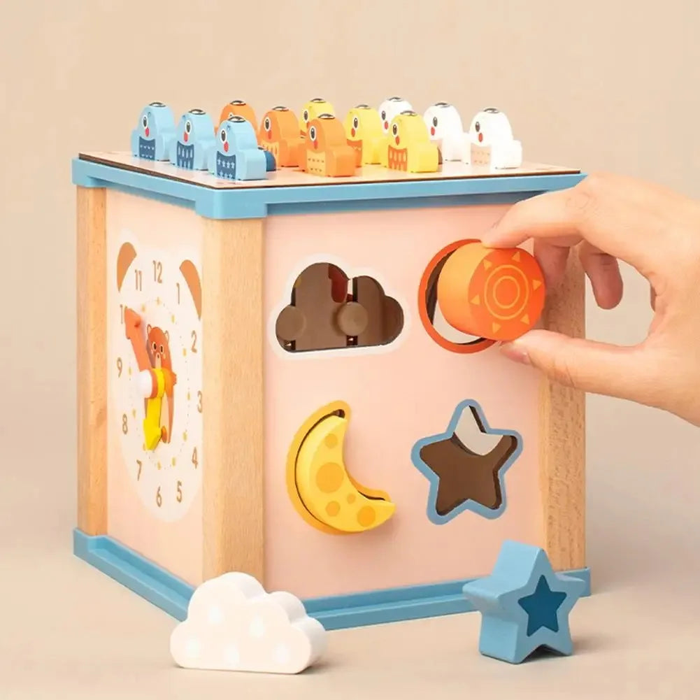 Montessori Early Education Busy Box Early Education Enlightenment Multi functional Fishing Matching Treasure Box Wooden Toys