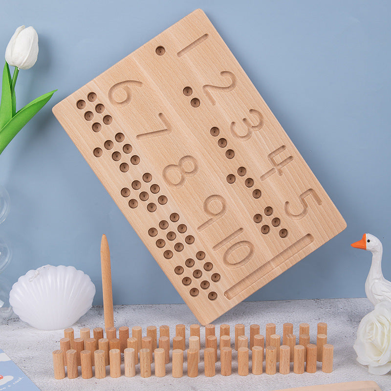 Montessori Early Education Teaching Logarithmic Board Practice Children's Educational Reading Building Blocks Description Pen Blind Writing Board Toys