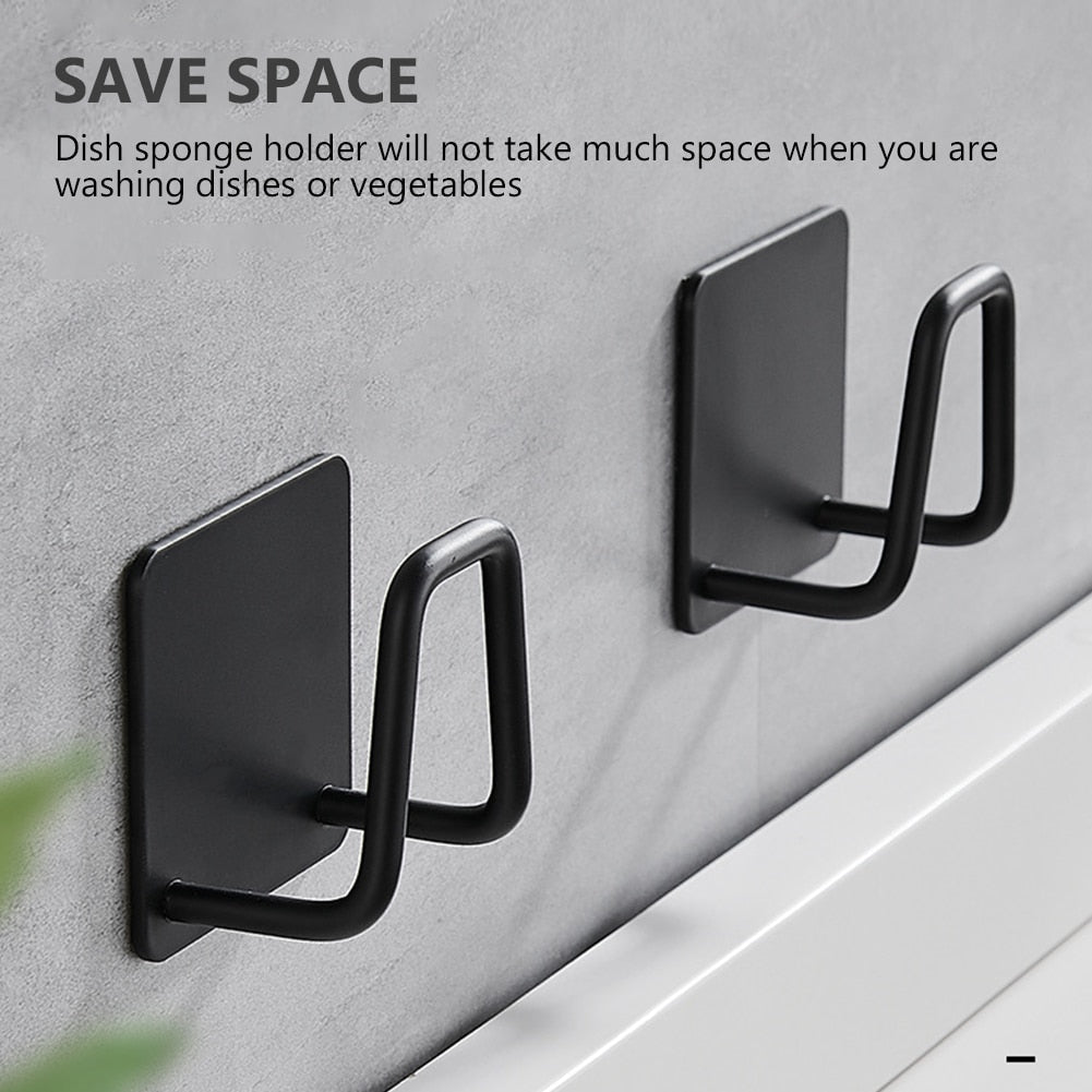 OBA kitchen sponge holder with drainage rack for organizing sponges and scrubbers on kitchen counters.