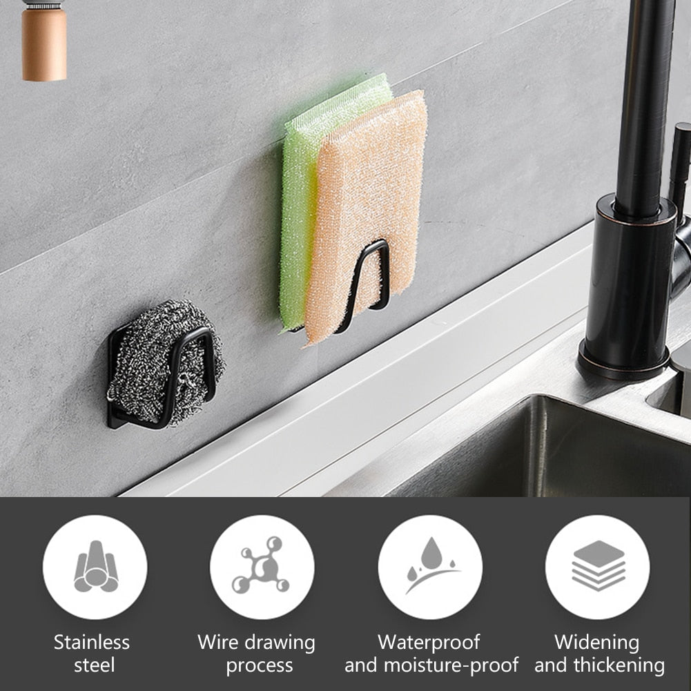 OBA kitchen sponge holder with multiple slots for easy drying and organization of sponges in a modern kitchen setting.