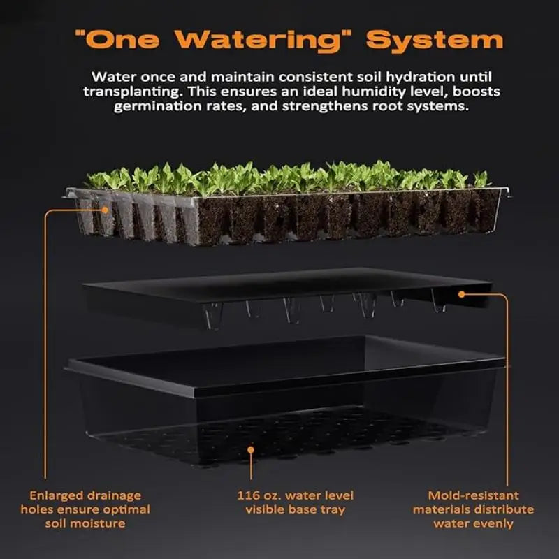 X With Love 60-cell automatic seedling tray with integrated grow lights and smart timer for efficient plant germination.
