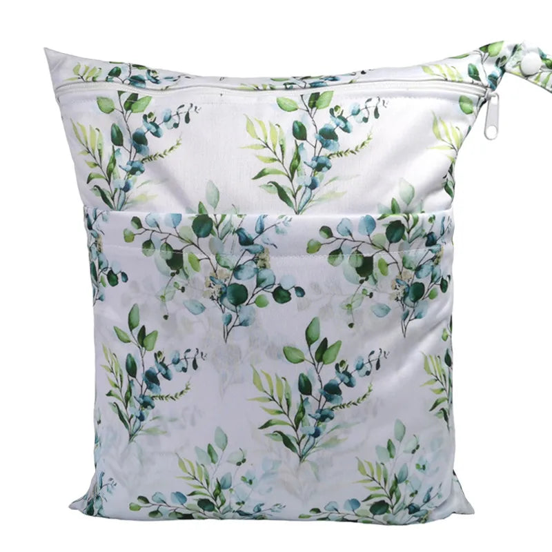 X With Love waterproof wet dry bag with two zippers, reusable diaper organizer, 36cm by 29cm, for baby nappies and accessories.