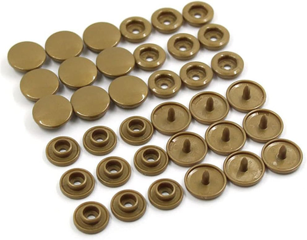 20 sets of bronze T5 resin plastic snap buttons for clothing DIY, featuring press studs and fasteners from X With Love.