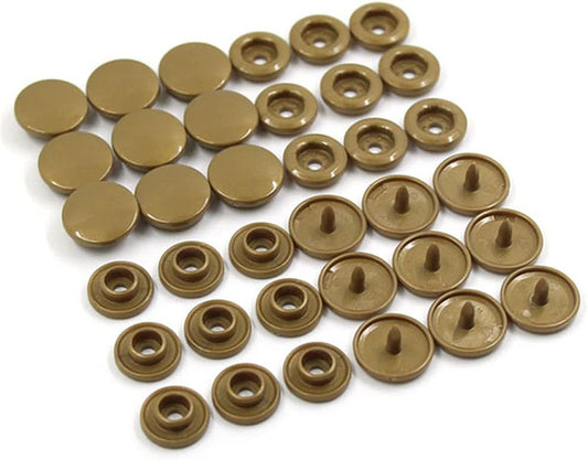20 sets of bronze T5 resin plastic snap buttons for clothing DIY, featuring press studs and fasteners from X With Love.
