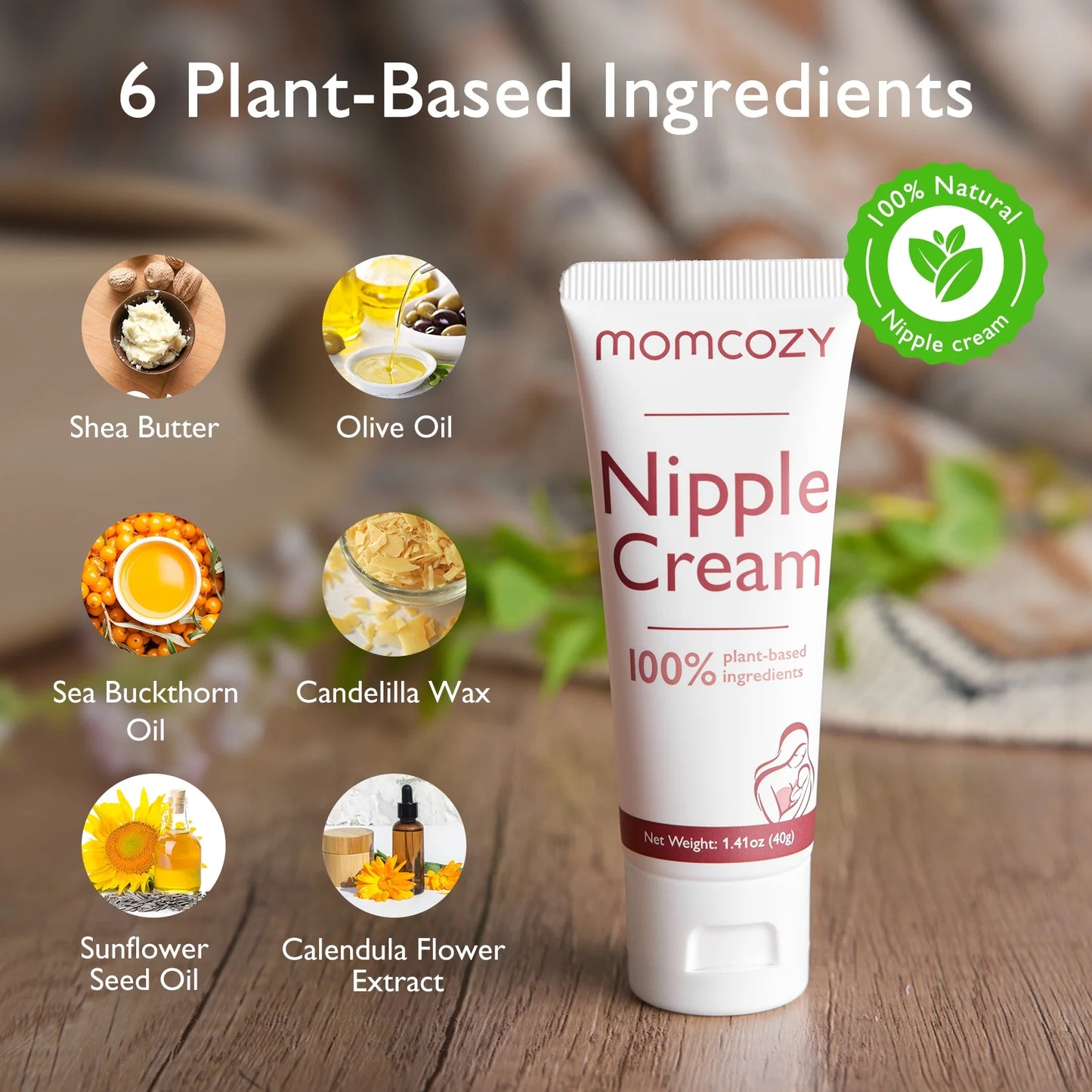 Two tubes of X With Love 100% natural nipple cream for breastfeeding, vegan, lanolin-free, with breast pump compatibility, 1.41oz each.