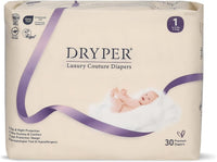 Trial pack of X With Love baby diapers, size 1 and newborn, hypoallergenic, ultra-soft, with wetness indicator, 30 count.