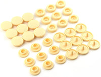 20 sets of X With Love T5 resin plastic snap buttons in creamy color for clothing DIY projects, showing pressed fasteners.