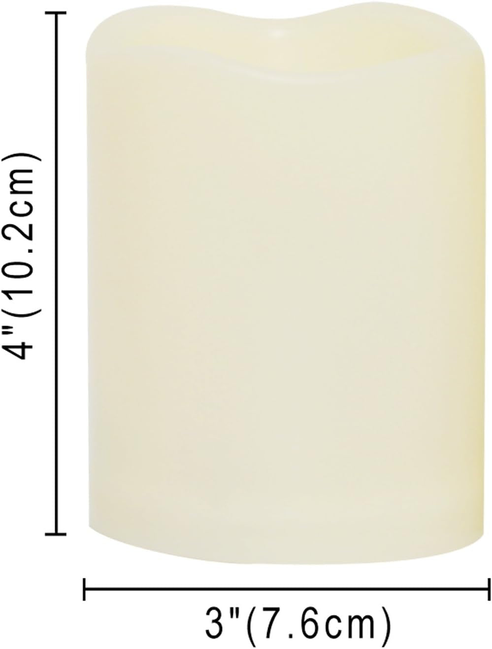 Three waterproof outdoor flameless LED pillar candles with flickering light, remote timer, plastic resin, for Christmas and wedding decor.