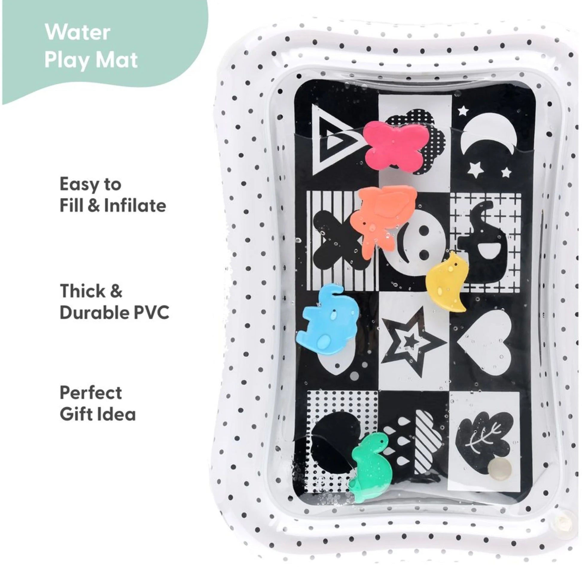 Montessori Water Play Mat for Babies by X With Love, featuring colorful, water-filled design for sensory exploration and tummy time.