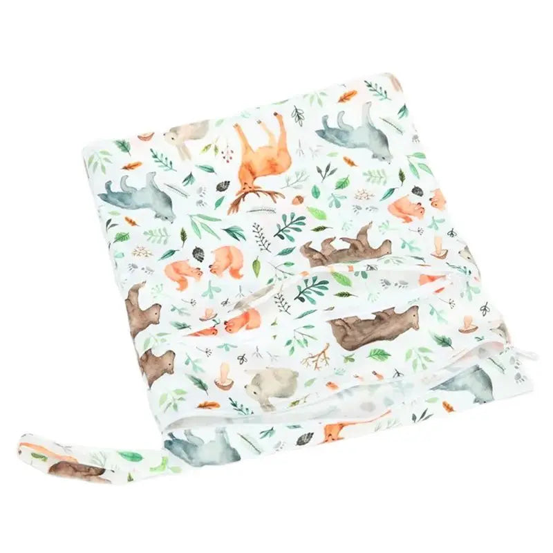 Waterproof wet dry bag with two zippers for baby diapers, reusable and waterproof, in a 36cm by 29cm size, by X With Love.
