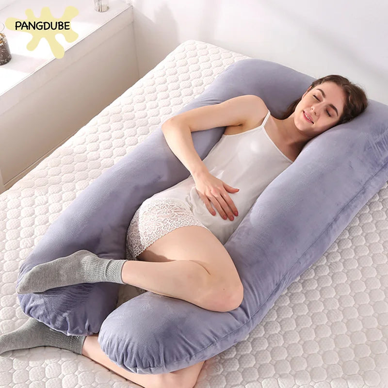 Pregnancy pillow by My Store, 1.3kg cotton maternity cushion for pregnant women and breastfeeding support.