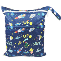 X With Love waterproof wet dry bag with two zippers for baby diapers, reusable and waterproof, measuring 36cm by 29cm.
