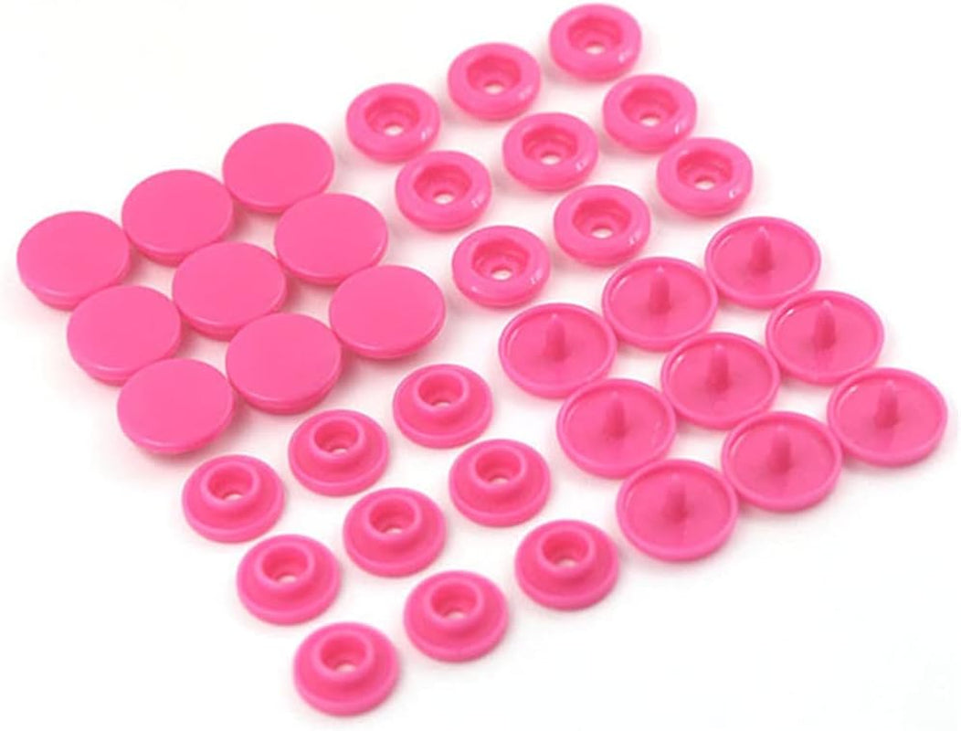 Set of 20 T5 resin plastic snap buttons in rose red for clothing DIY, featuring press stud fasteners from X With Love.