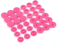 Set of 20 T5 resin plastic snap buttons in rose red for clothing DIY, featuring press stud fasteners from X With Love.