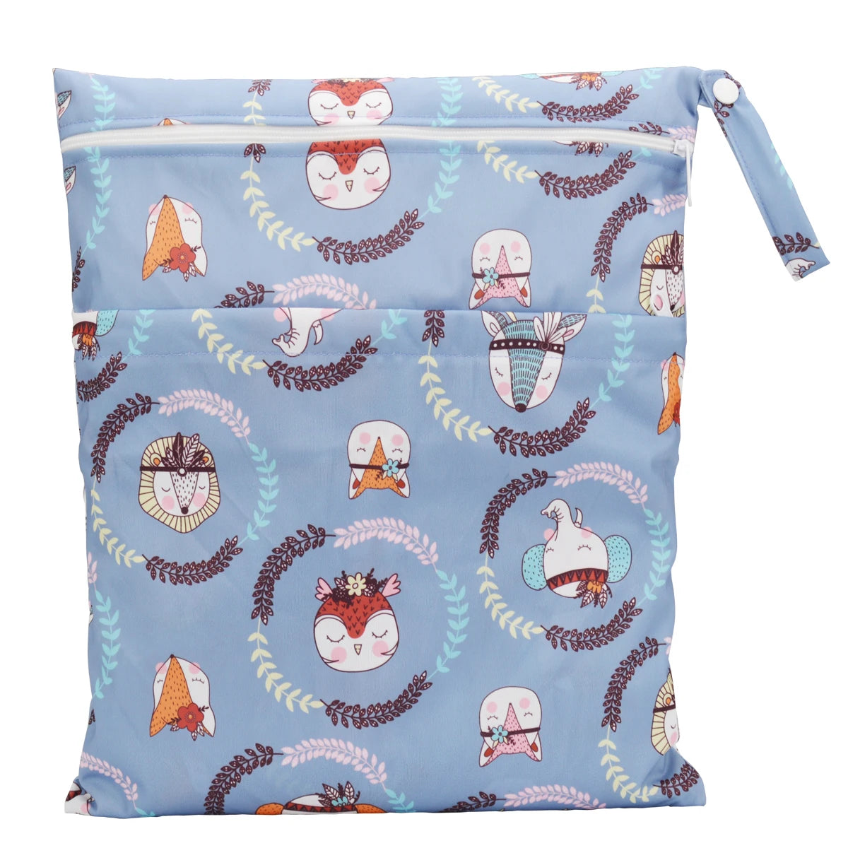 X With Love waterproof wet dry bag for baby diapers, featuring two zippers, reusable, 36cm x 29cm in size.