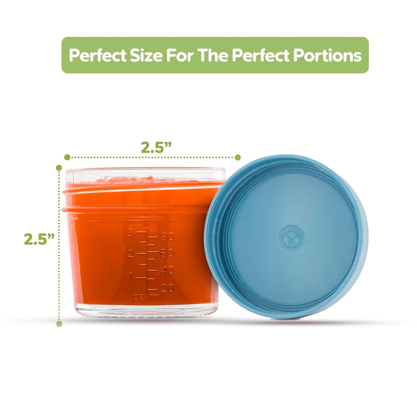 Set of 12 X With Love glass baby food storage jars with lids, 4 oz capacity, ideal for storing homemade baby purees