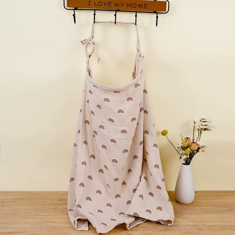 Breathable X With Love baby nursing cover made of cotton muslin, providing privacy and comfort for breastfeeding and feeding.