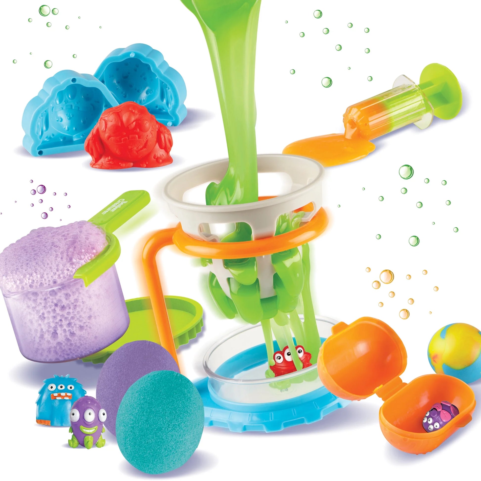 Beaker Creatures Alien Experiment Lab science toy kit with 18 pieces for kids ages 5 and up, featuring colorful lab equipment and creatures.