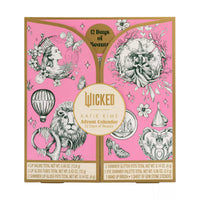 X With Love Wicked Cosmetic Set Wicked 12 Days of Beauty Advent Calendar with festive packaging and beauty products inside.