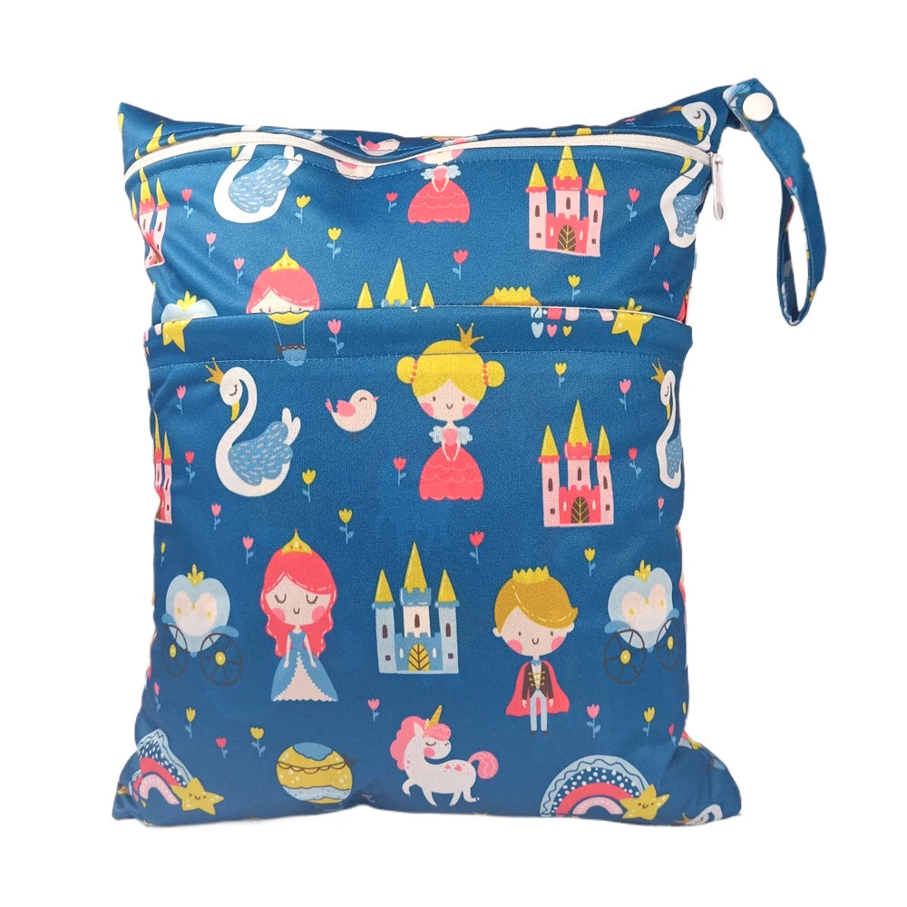 X With Love waterproof wet dry bag with two zippers for baby diapers, reusable, 36cm x 29cm, waterproof and practical.