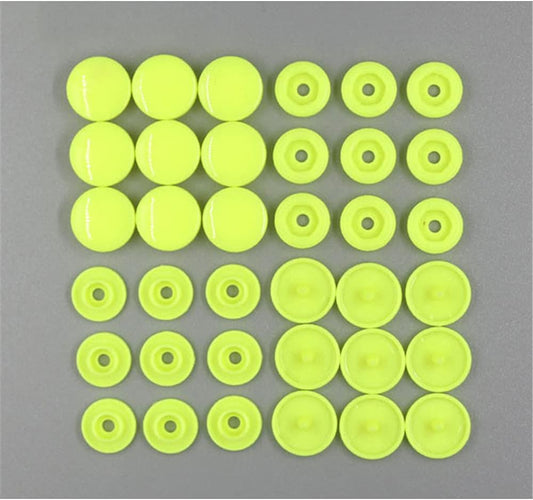 20 sets of yellow T5 resin plastic snap buttons for clothing DIY, press fasteners, by X With Love.
