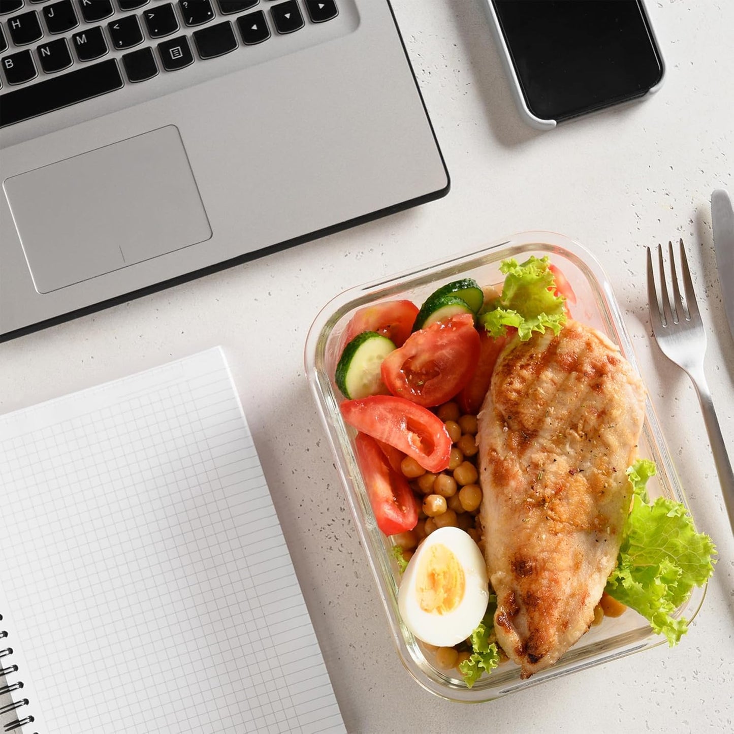 Set of 12 glass storage containers with lids, leak-proof and freezer safe, ideal for meal prep and food storage by X With Love.