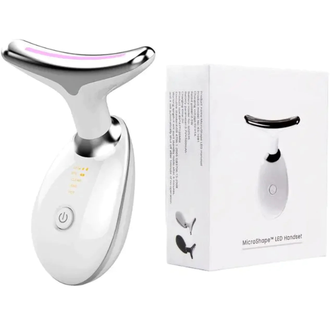 X With Love Wavy Chic Beauty Facial Massager with 7 color lights, microcurrent skin firming device for face and neck.